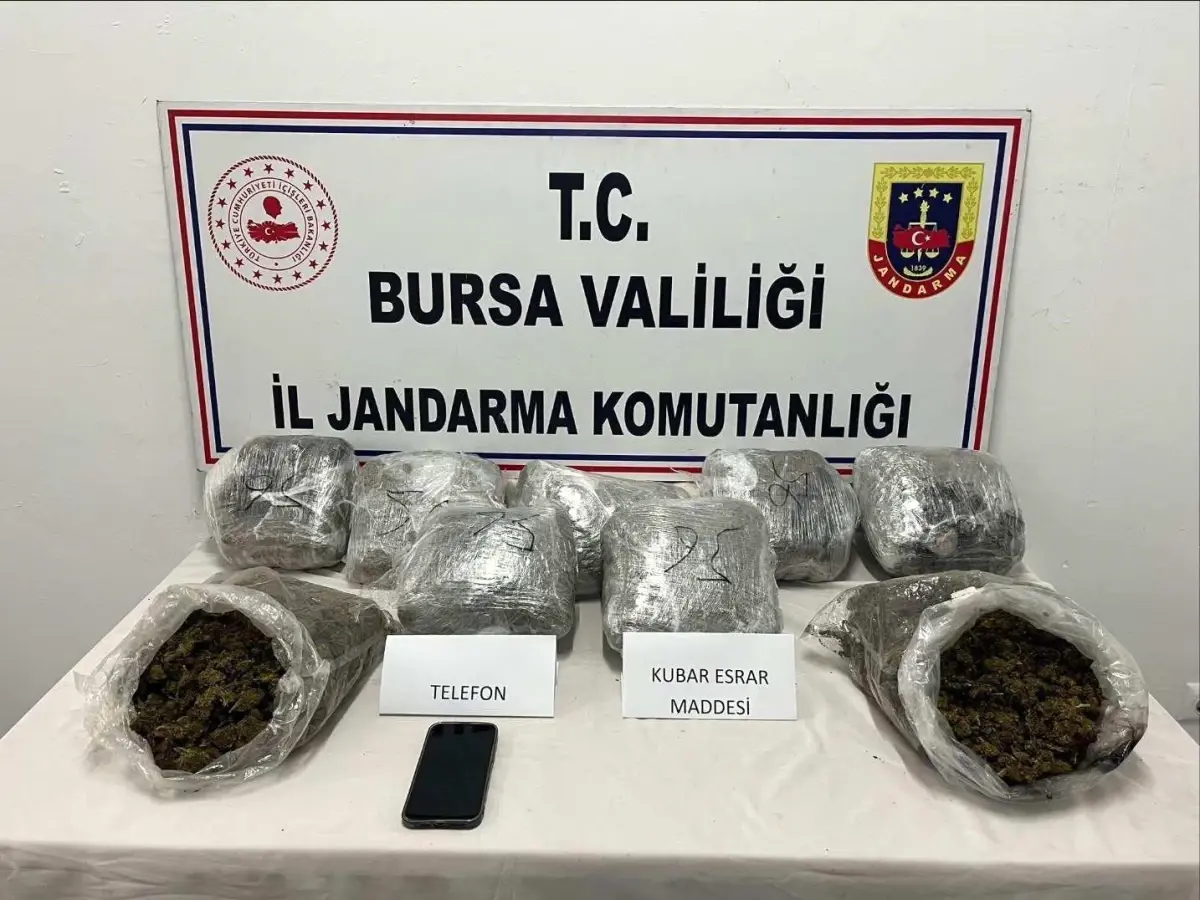 Bursa’da Jandarma Operasyonu: 8 Kilo 900 Gram Esrar Ele Geçirildi