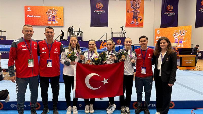 Trampolin Cimnastik Kadın Milli Takımı’ndan Azerbaycan’da tarihi madalya